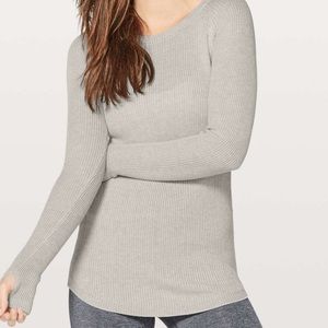 lululemon athletica Light Gray Scoop Neck Sweater